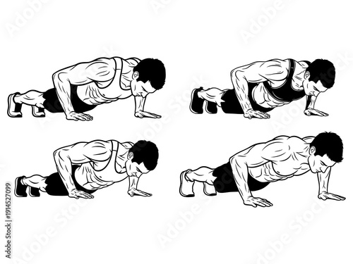Push-up athlete vector