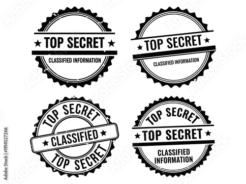 set of grunge stamps Top secret 