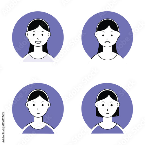 minimalist-female-face-icon-set-isolated-on-pure-w.eps