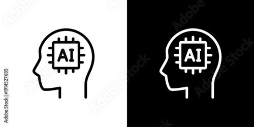 人工知能・アンドロイドのアイコン (ベクター)