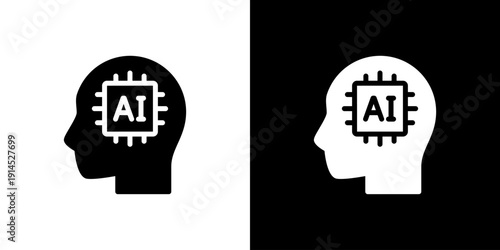 人工知能・アンドロイドのアイコン (ベクター)