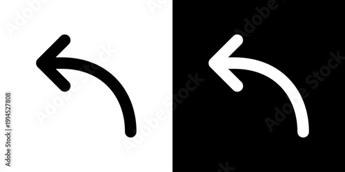 力強く、視認性の高いボールドな曲線矢印アイコン (ベクター)