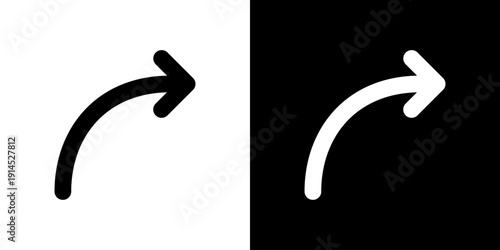 右上向きカーブ矢印 太め (ベクター)