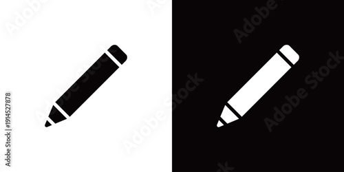 シンプルなモノクロ鉛筆のアイコン (ベクター)