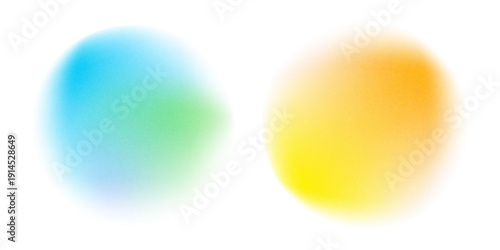 Set color circle gradient noise gradation. Abstract colorful watercolor blur mesh on isolated transparent background