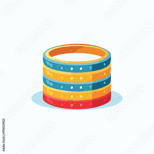 Colorful Stack of Bangles, Traditional Indian Jewelry, Fashion Accessory.