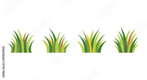 Grass Line art color outline design clean creative tone vector