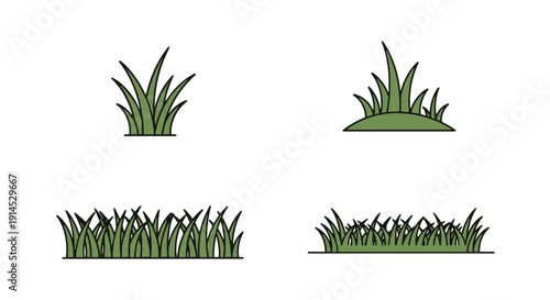 Grass Line art soft dynamic tone illustration