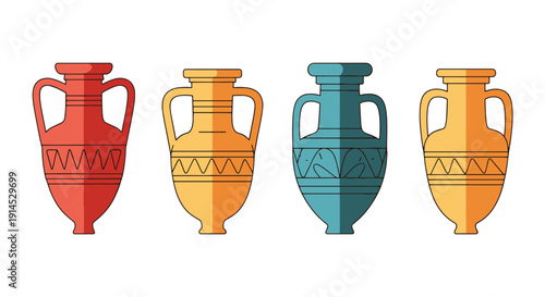 Greek Amphora Line creative smooth modern illustration