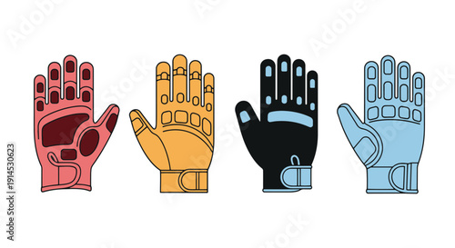 Grip Gloves Line art creative color composition illustration