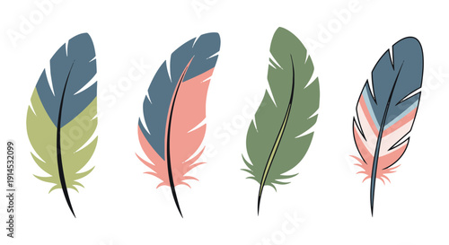 Hair Feather Line modern abstract tone vector