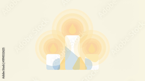 Vibrant abstract candles with warm glowing flames