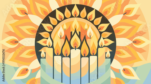 Vibrant candles in a stunning floral pattern design