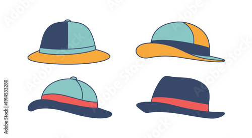 Hat Line art vector color minimal style dynamic abstract