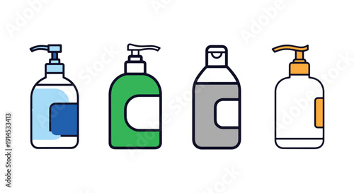 Hand Sanitizer Line soft tone color illustration