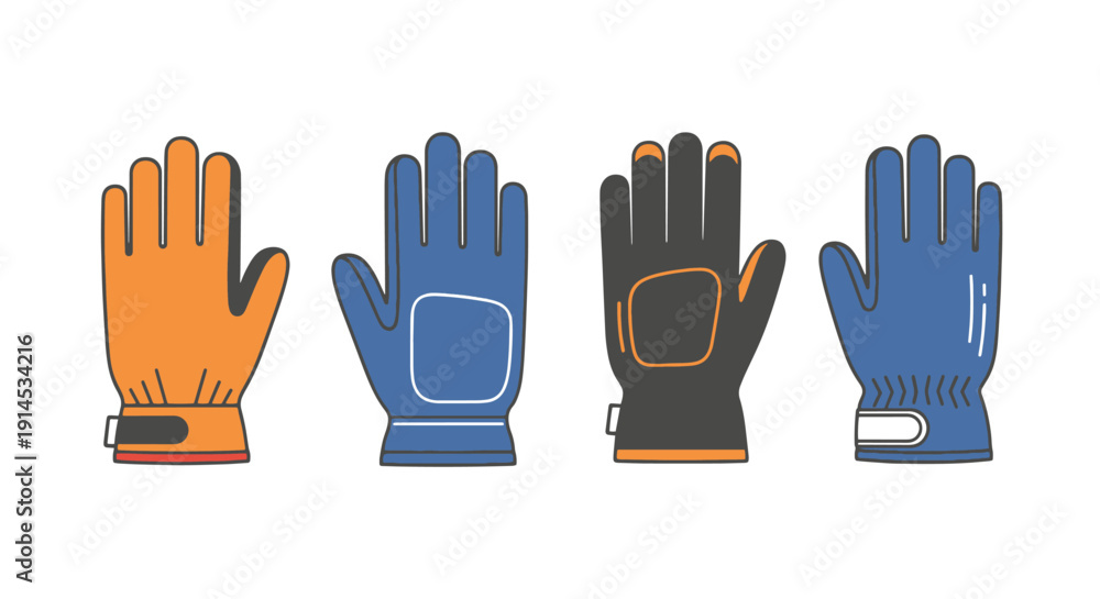 Fototapeta premium Heated Gloves Line soft abstract style illustration