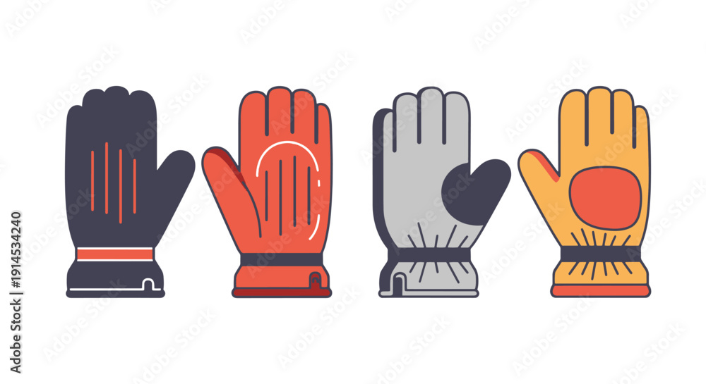 Fototapeta premium Heated Gloves Line creative abstract smooth illustration