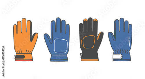 Heated Gloves Line soft abstract style illustration
