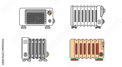 Heater Line art creative concept soft color vector design