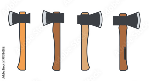 Hatchet Line art modern soft color vector