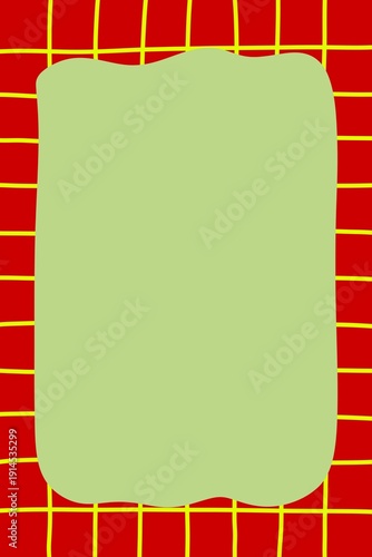 Colorful Abstract Grid Notepad Template with Organic Shape Frame – Modern Printable Journal Cover Background