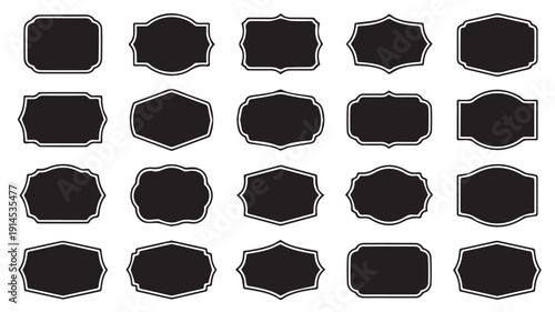 A Diverse Collection of Ornate Black and White Decorative Frames and Labels for Graphic Design Projects