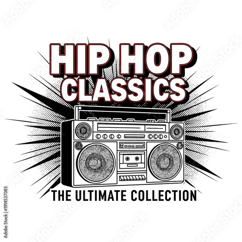 Retro Boombox Hip Hop Classics Ultimate Collection Graphic Illustration
