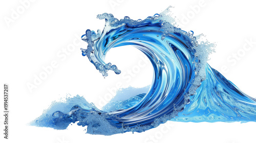 Wallpaper Mural Blue Ocean Wave Crashing Water Illustration. Torontodigital.ca