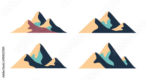 High Altitude Hills minimal contemporary color vector