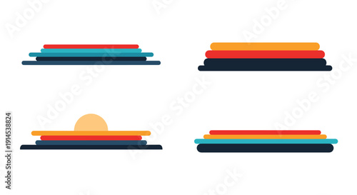 Horizon Line art high quality abstract creative tone vector