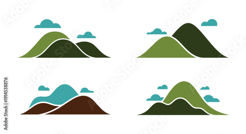 Hill Line art vector luxury color outline design modern soft