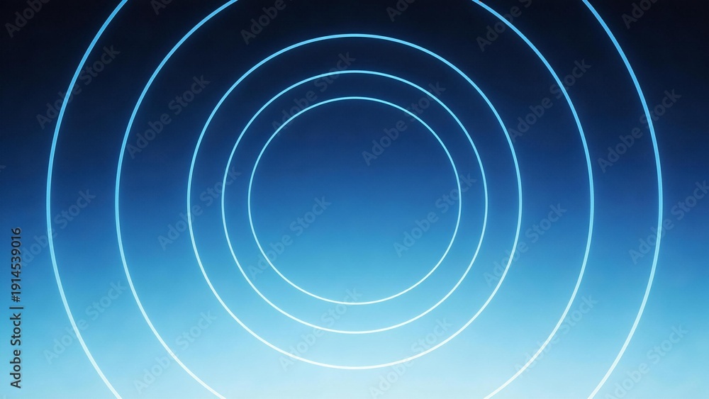 Obraz premium Concentric glowing blue circles