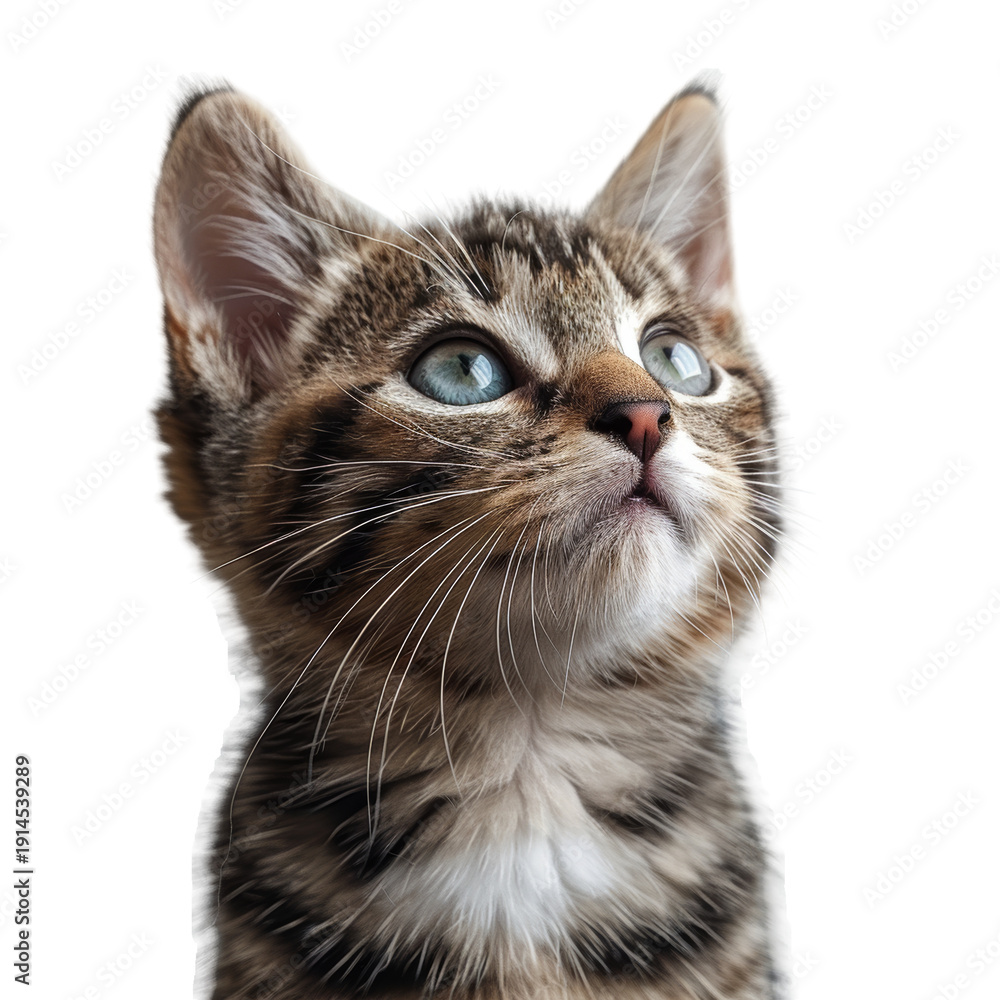 Fototapeta premium Closeup of a tabby kittens face.