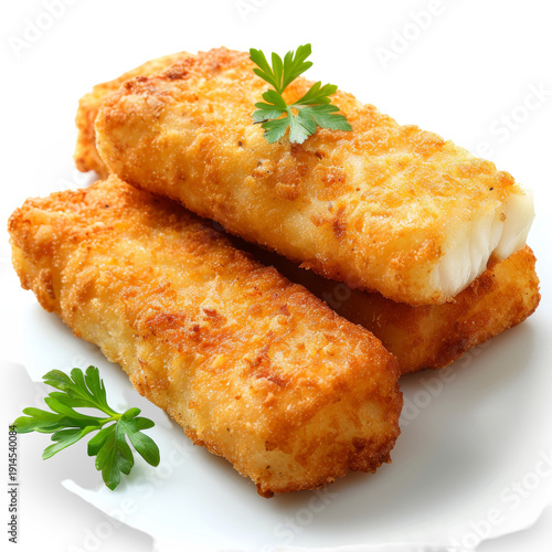 Wallpaper Mural Crispy Fried Fish Fillets on Plate. Torontodigital.ca