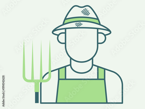 Farmer icon. Agriculture icon design. Simple filled and outline icon. Vector icon.