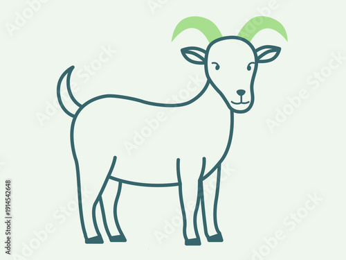 Goat icon. Agriculture icon design. Simple filled and outline icon. Vector icon.