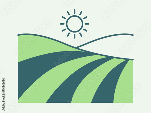 Fields icon. Agriculture icon design. Simple filled and outline icon. Vector icon.