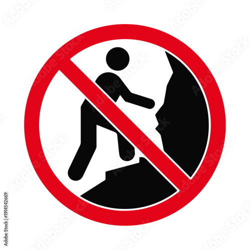 Campground Sign, No Climbing on Rocks Stock Vector - Illustration of caution, climbing