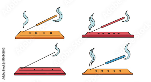 Incense Line art digital illustration creative abstract design