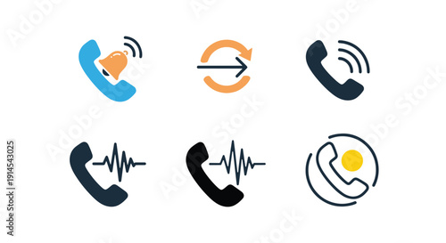 Incoming Call Line soft tone vector illustration