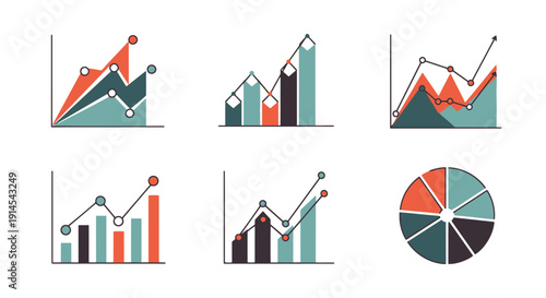Infographic Chart modern abstract tone vector