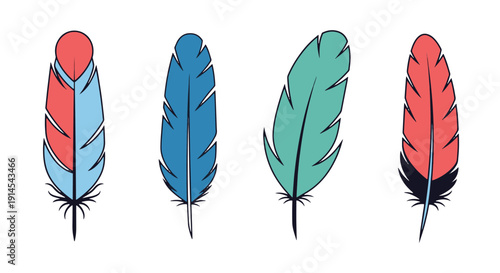 Ink Feather Line art soft abstract tone illustration