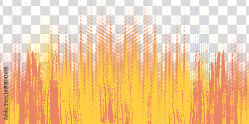 Pink orange polka dots gradient halftone background. Pop art cartoon dot texture with comic graphic design, Horizontal abstract pattern wall for cover digital technology.