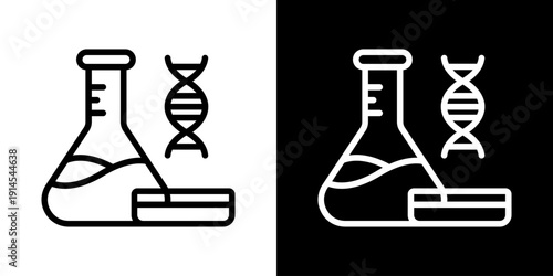 Science Icon Of Line Black And White Style Vector Illustrationn