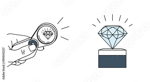 Jewelry Appraisal color filled design modern bright illustration