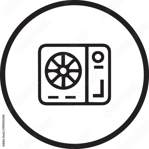 Minimalist air conditioning icon outline