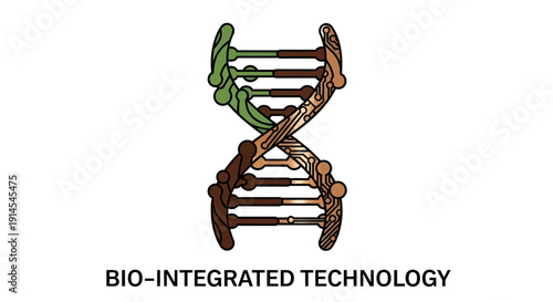 Illustration of DNA double helix symbolizing bio-integrated technology advancements in genetic engineering and biotechnology research