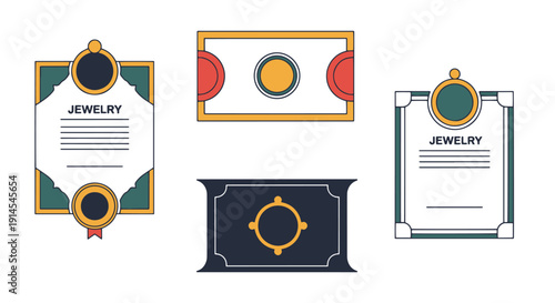 Jewelry Certificate color unique design clean vibrant tone illustration