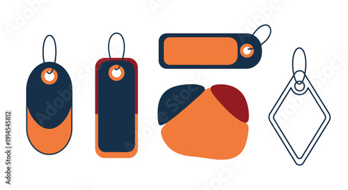 Jewelry Tag Line art minimal smooth color vector