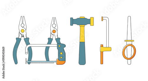 Jewelry Tools Line graphic art creative modern smooth illustration